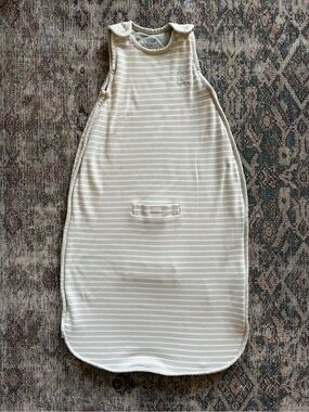 Woolino Merino Wool and Organic Cotton Tan and White Sleep Sack 2-24 months